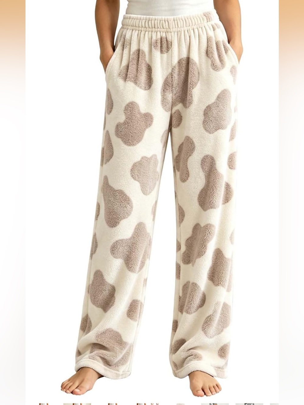 Cozy Fleece Cow print Lounge Pants